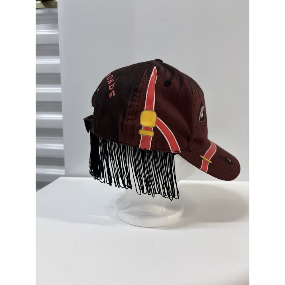 Vintage Horse Face Novelty Cap Fringe Mane Maroon Baseball Hat 2010 Promo Snap - Picture 5 of 5